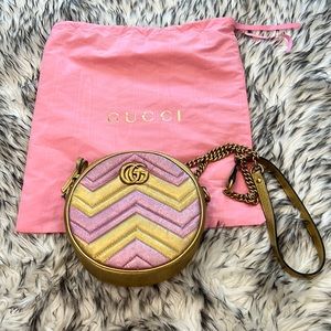 Gucci Matelasse Mini GG Marmont - Pink/Gold